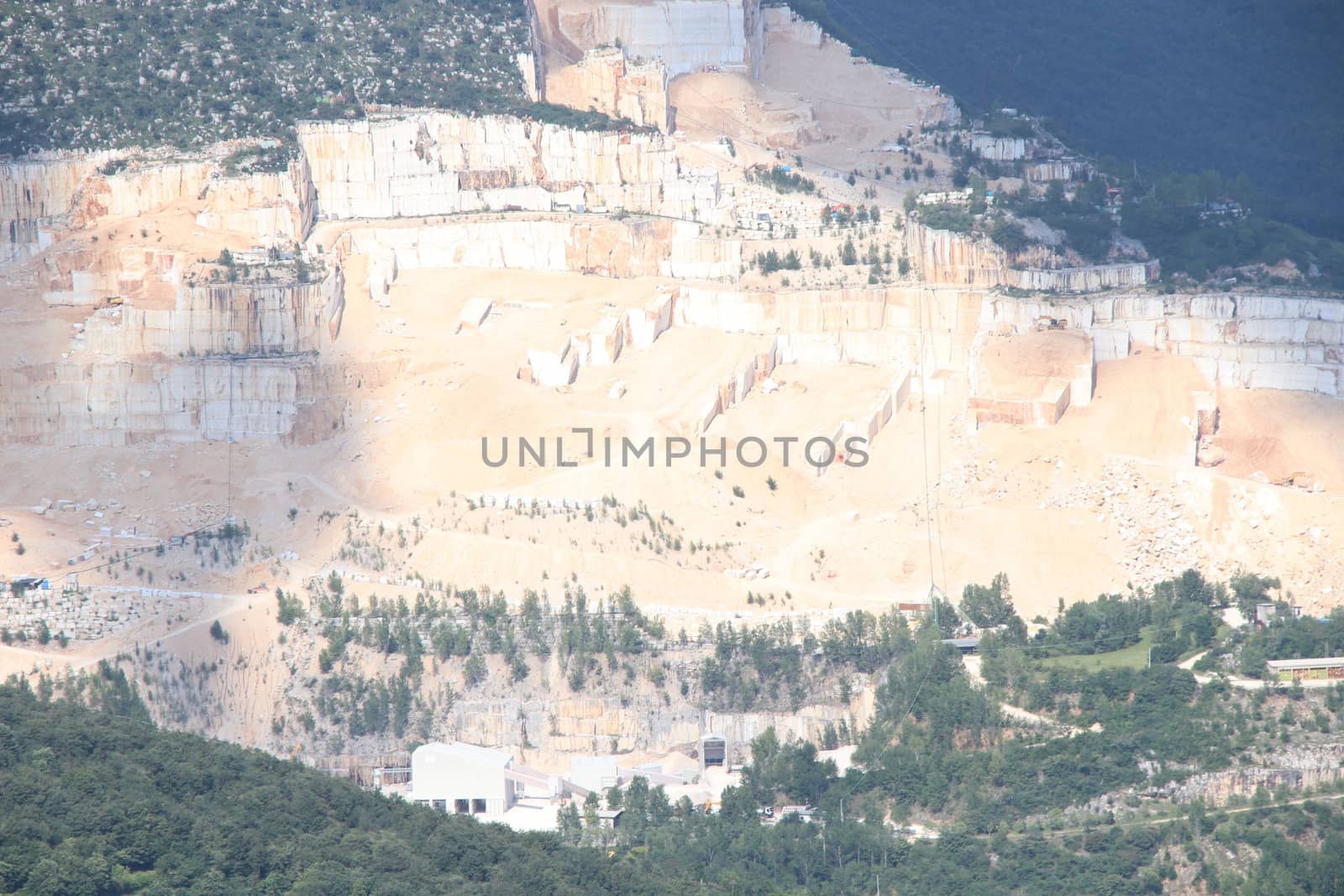 mountains with marble quarries in Botticino in northern Italy