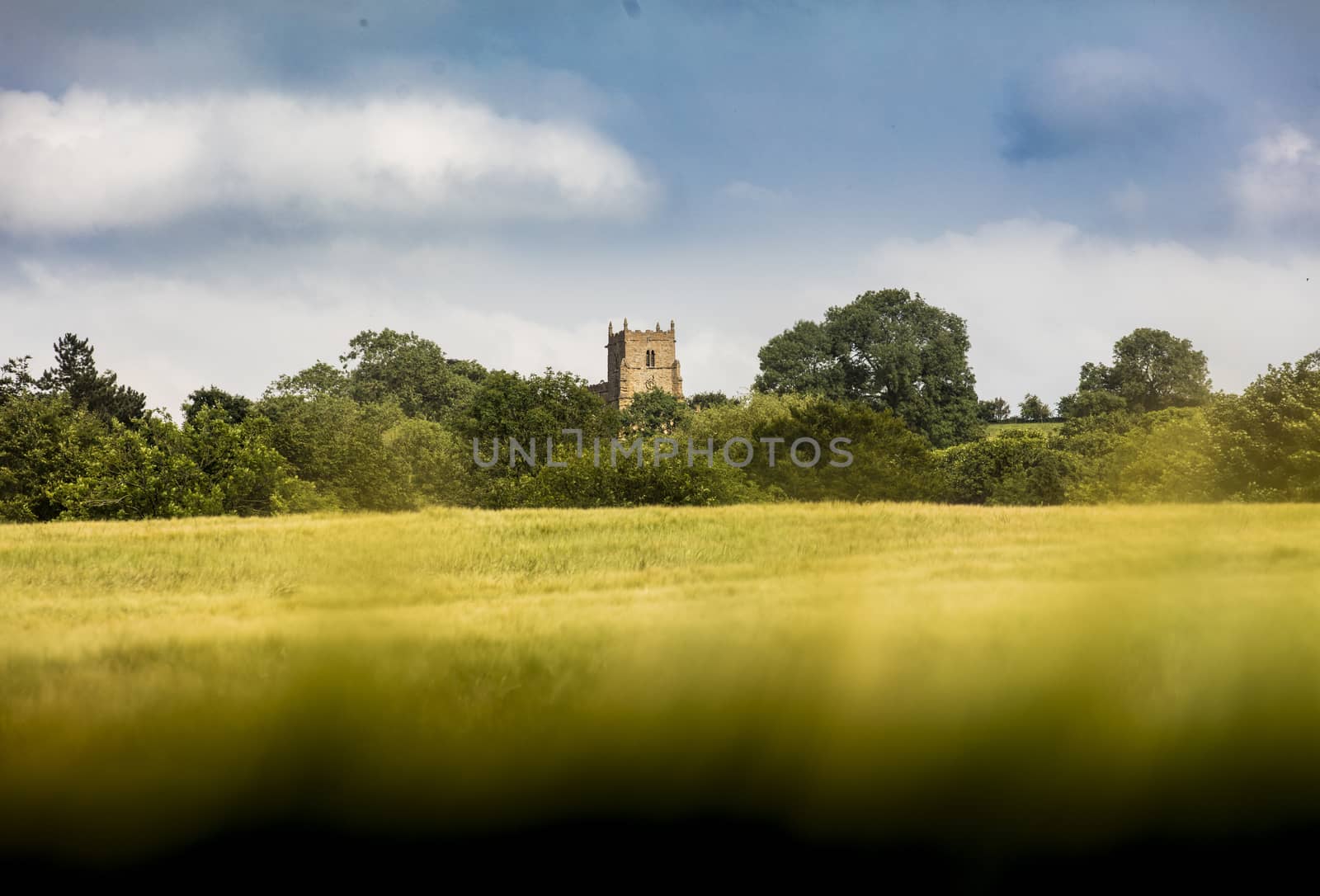 Walesby, Lincolnshire, UK, July 2017, View of Walesby Church in the Lincolnshire Wolds