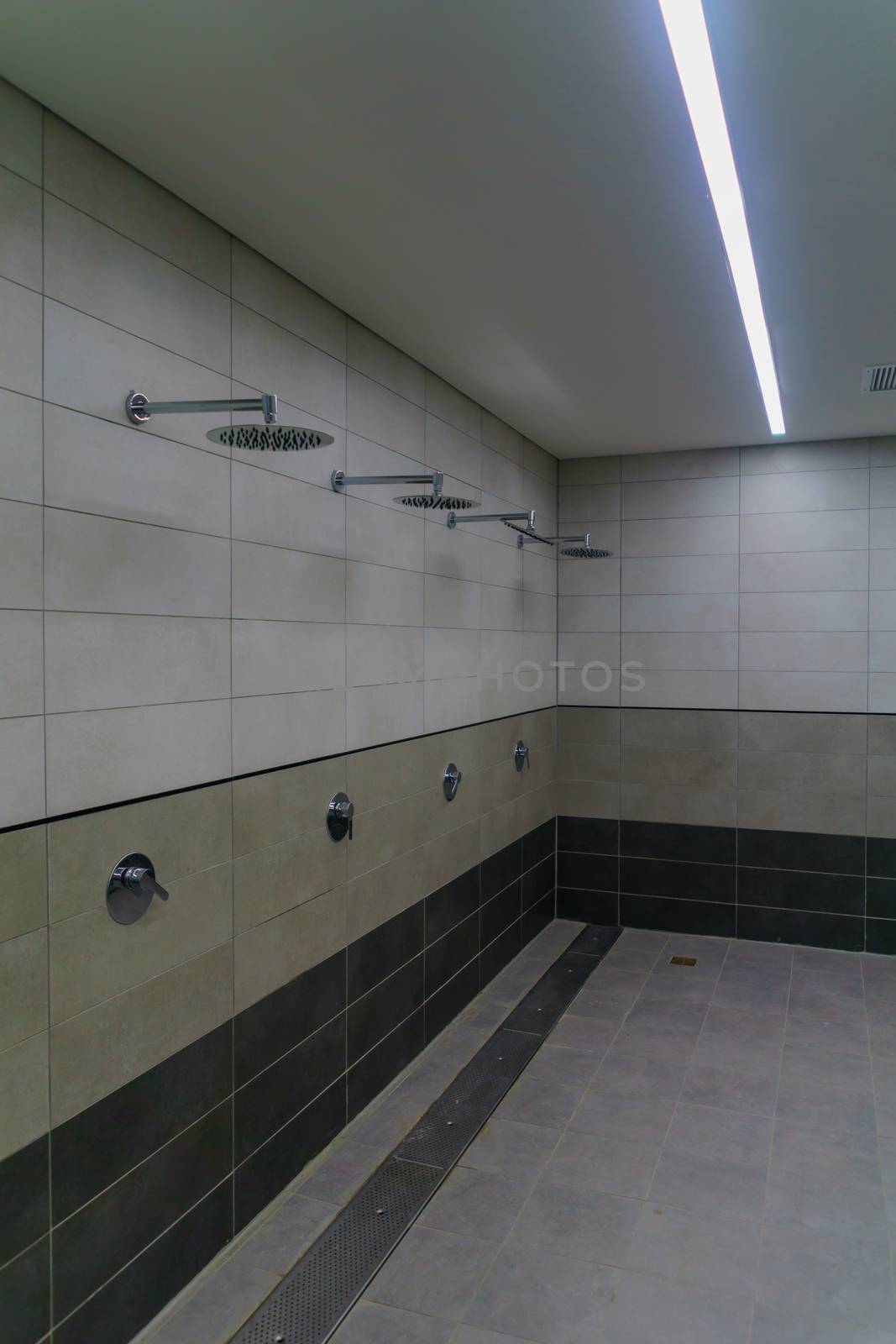 Players showers in the renovated Bloomfield Stadium, in Jaffa. T by RnDmS