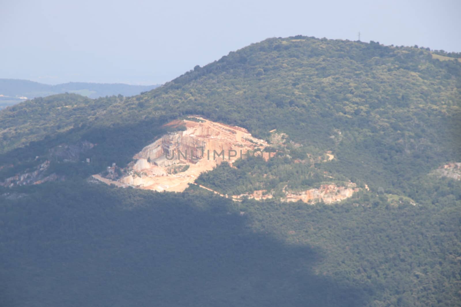 mountains with marble quarries in Botticino in northern Italy