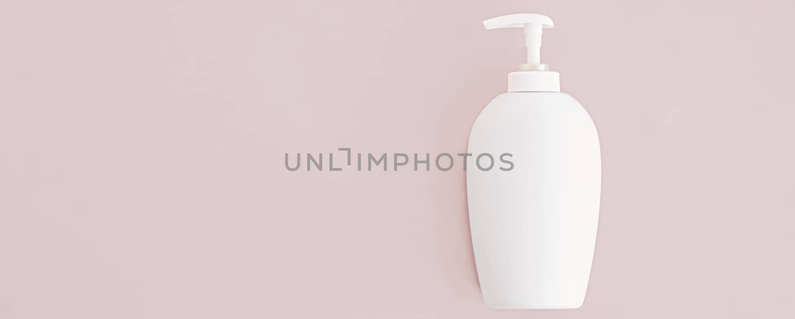 Bottle of antibacterial liquid soap and hand sanitizer on beige background, hygiene product and health care concept