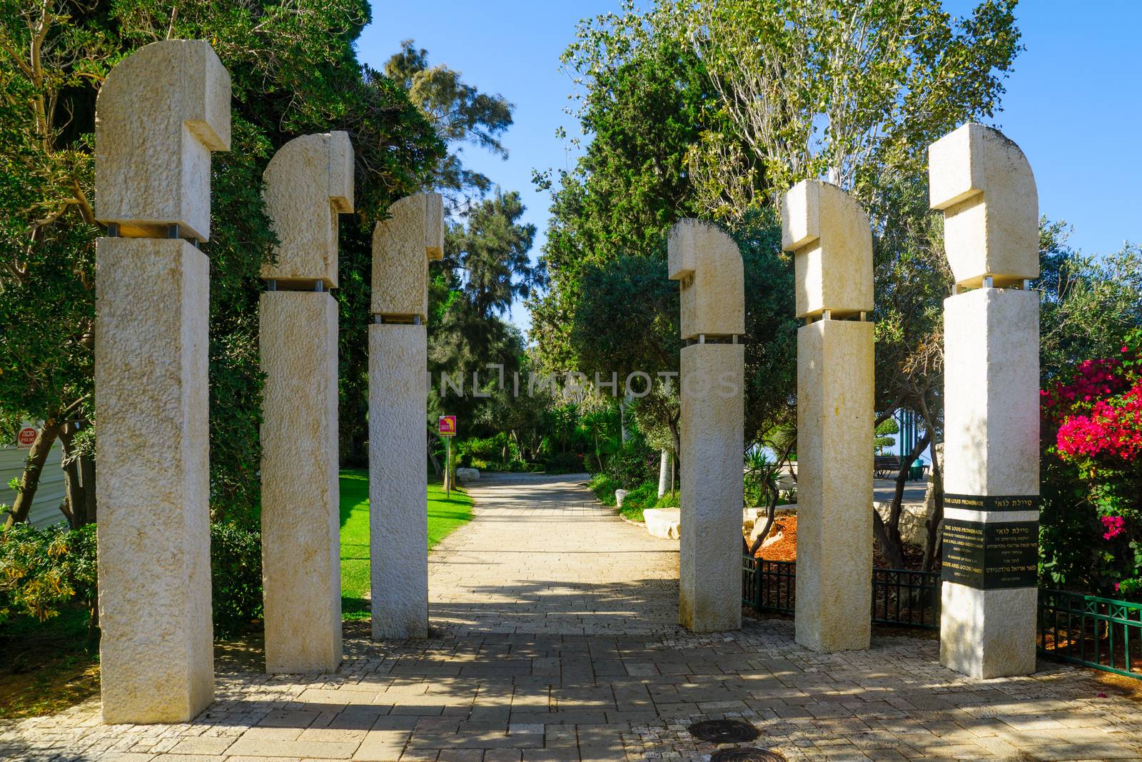 HAIFA, ISRAEL - SEPTEMBER 20, 2016: View of the Louis Promenade, in Haifa, Israel