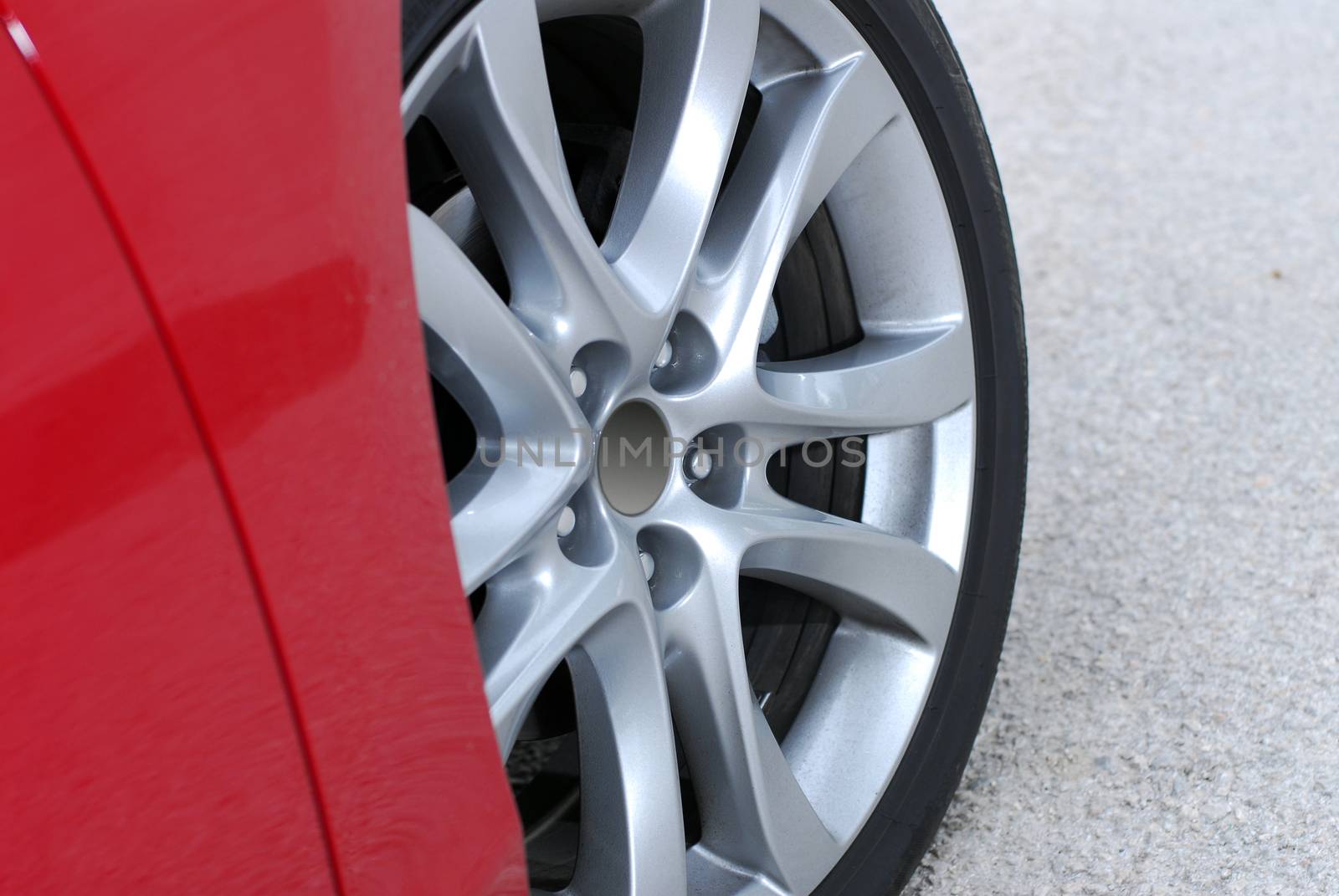tire and alloy wheel on this high performance sports car
