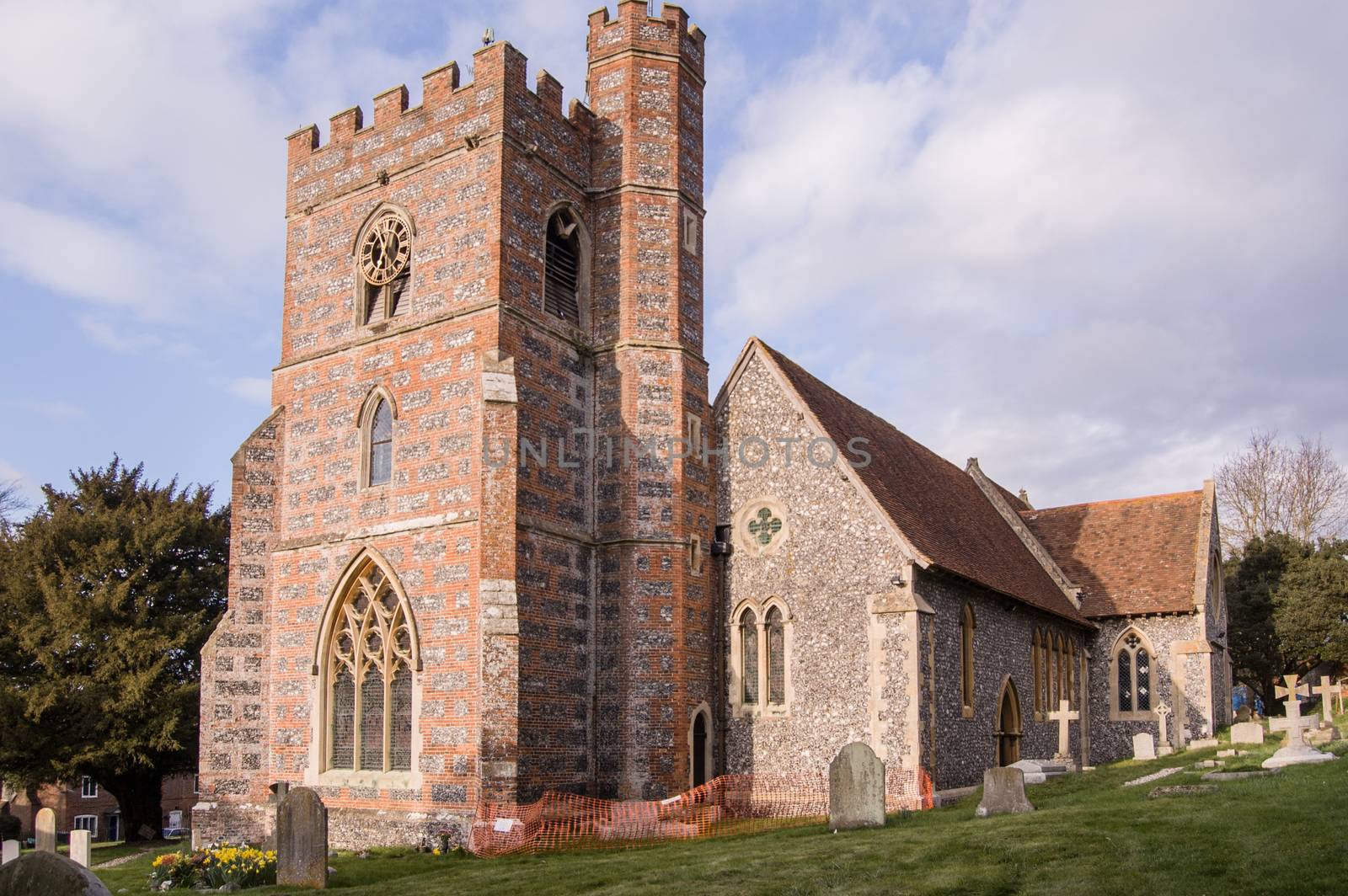 The parish church of St Andrew in the village of Bradfield, Berkshire.