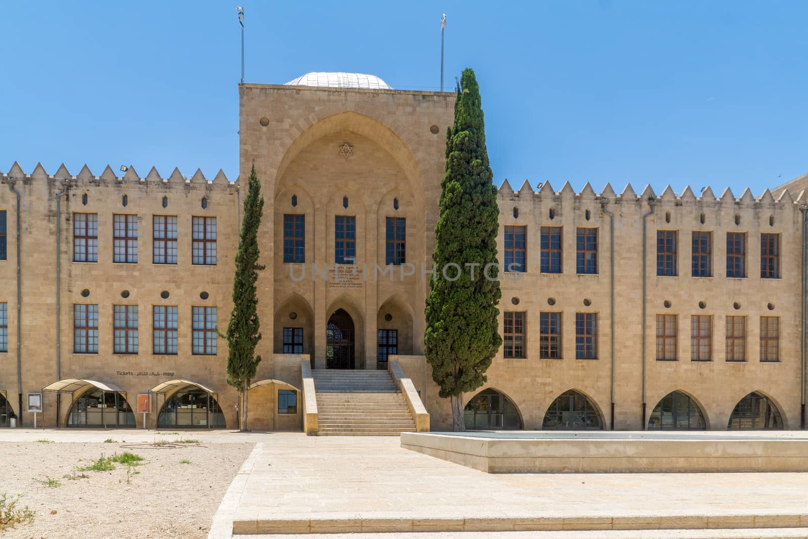 HAIFA, ISRAEL - JUNE 09, 2018: The historic Technion building (now a national science museum), in Hadar HaCarmel neighborhood, Haifa, Israel