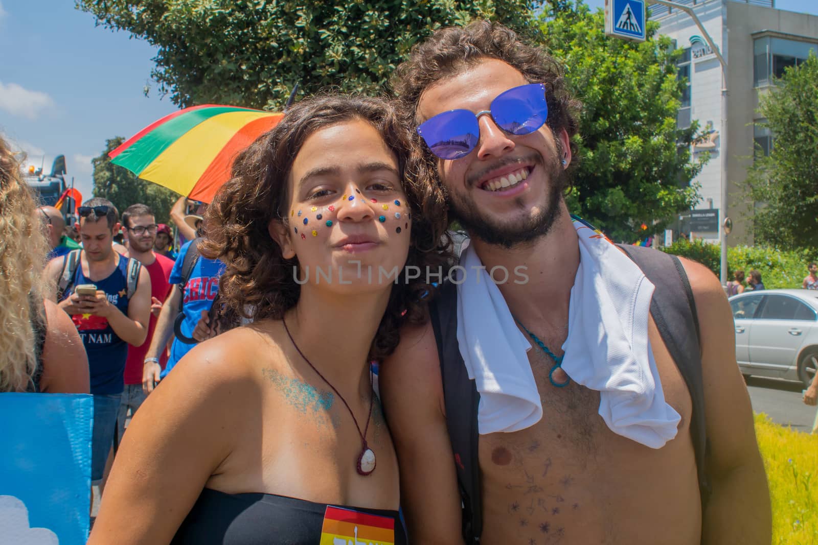 HAIFA, ISRAEL - JUNE 22, 2018: Various people take part in the annual pride parade of the LGBT community, in Haifa, Israel