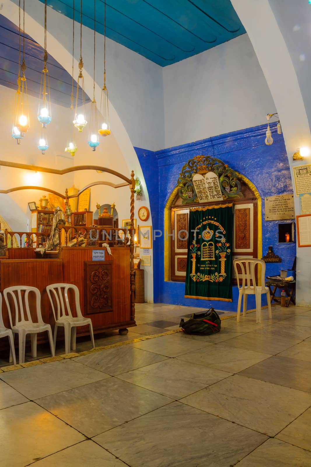 SAFED, ISRAEL - DECEMBER 26, 2016: The Yosef Caro Synagogue, in the Jewish quarter, in Safed (Tzfat), Israel. It is a 16th-century synagogue, named after the Rabbi Joseph Caro, scholar and Kabbalist