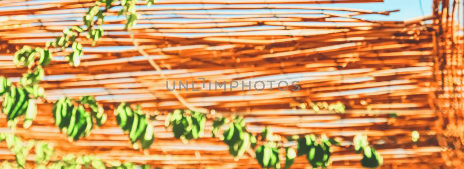 Wooden roof on the beach, nature and design