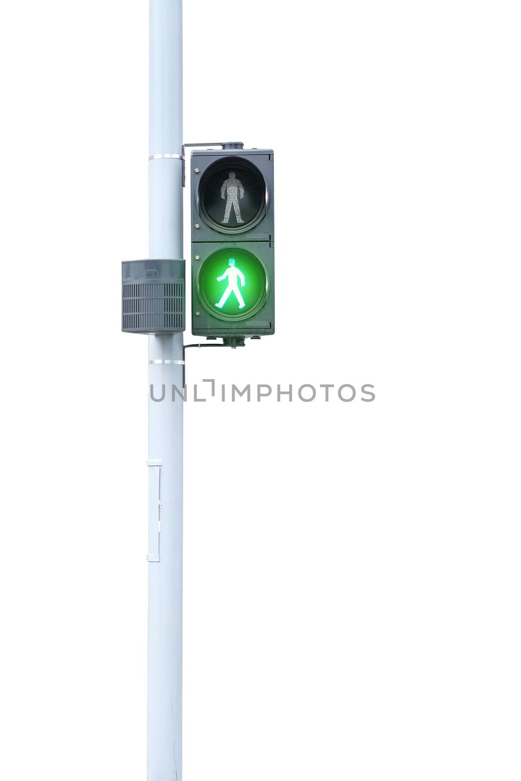 Traffic lights, green signal, go on white background with clippi by Surasak