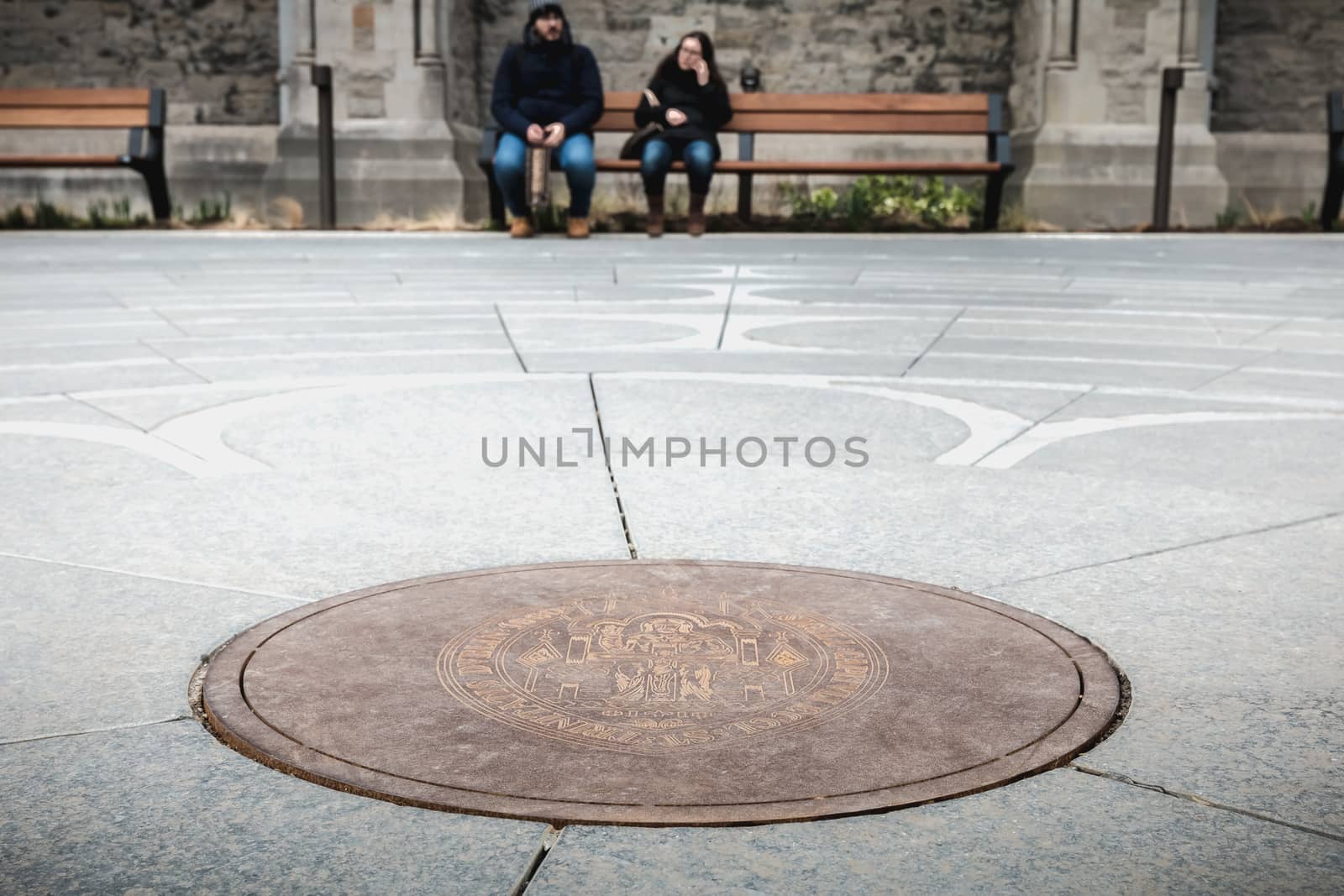 Dublin, Ireland - February 11, 2019: Architectural detail of Christ Church Cathedral or The Cathedral of the Holy Trinity in the historic city center on a winter day