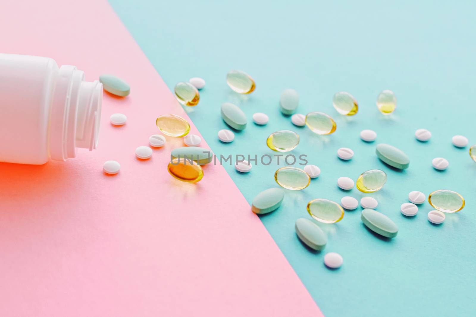 Medical pills and drugs, medicine for health care and therapy by Anneleven