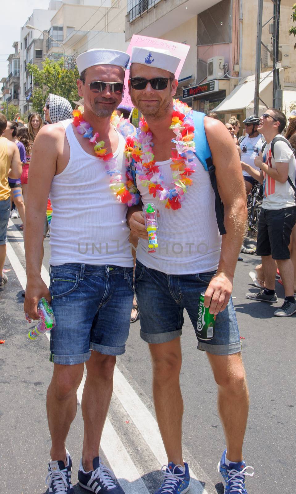 TEL-AVIV - JUNE 13, 2014: Participant of the Pride Parade in the streets of Tel-Aviv, Israel. The pride parade is an annual event of the gay community