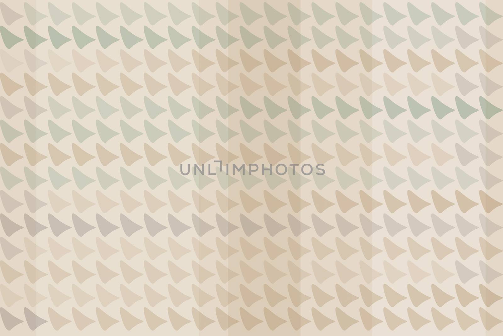 Texture background made of brown, green and gray distorted triangles with round corners, on light beige