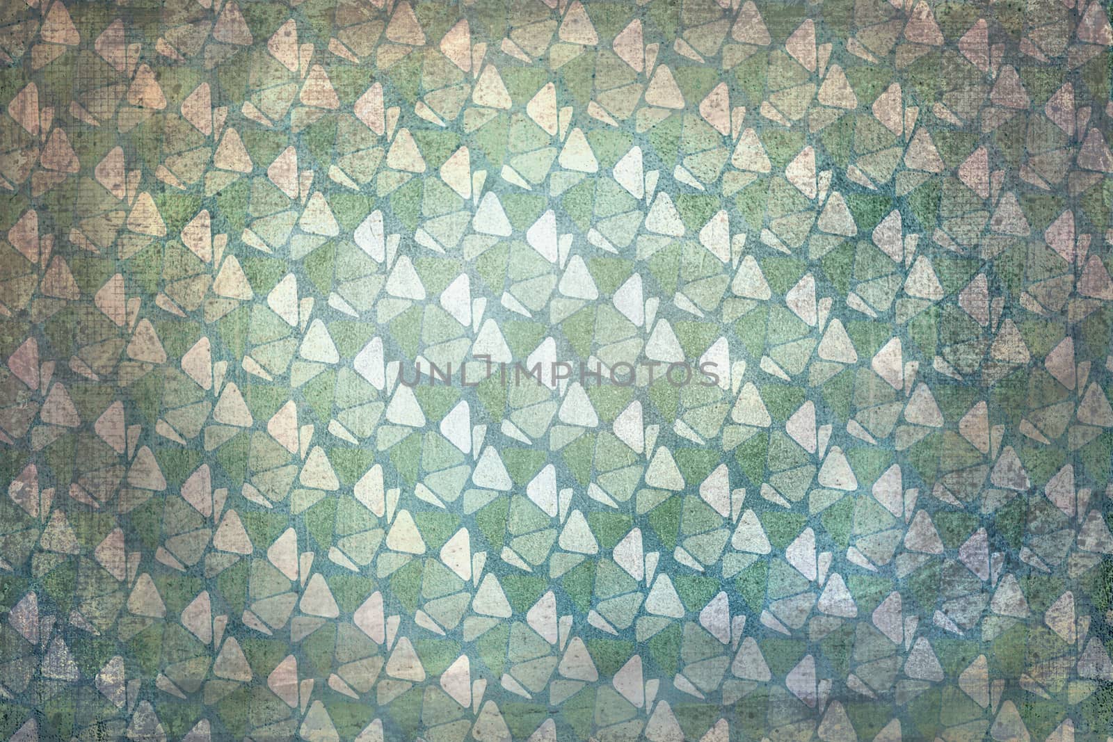 Sixties decoration pattern background. Colors beige, green and blue