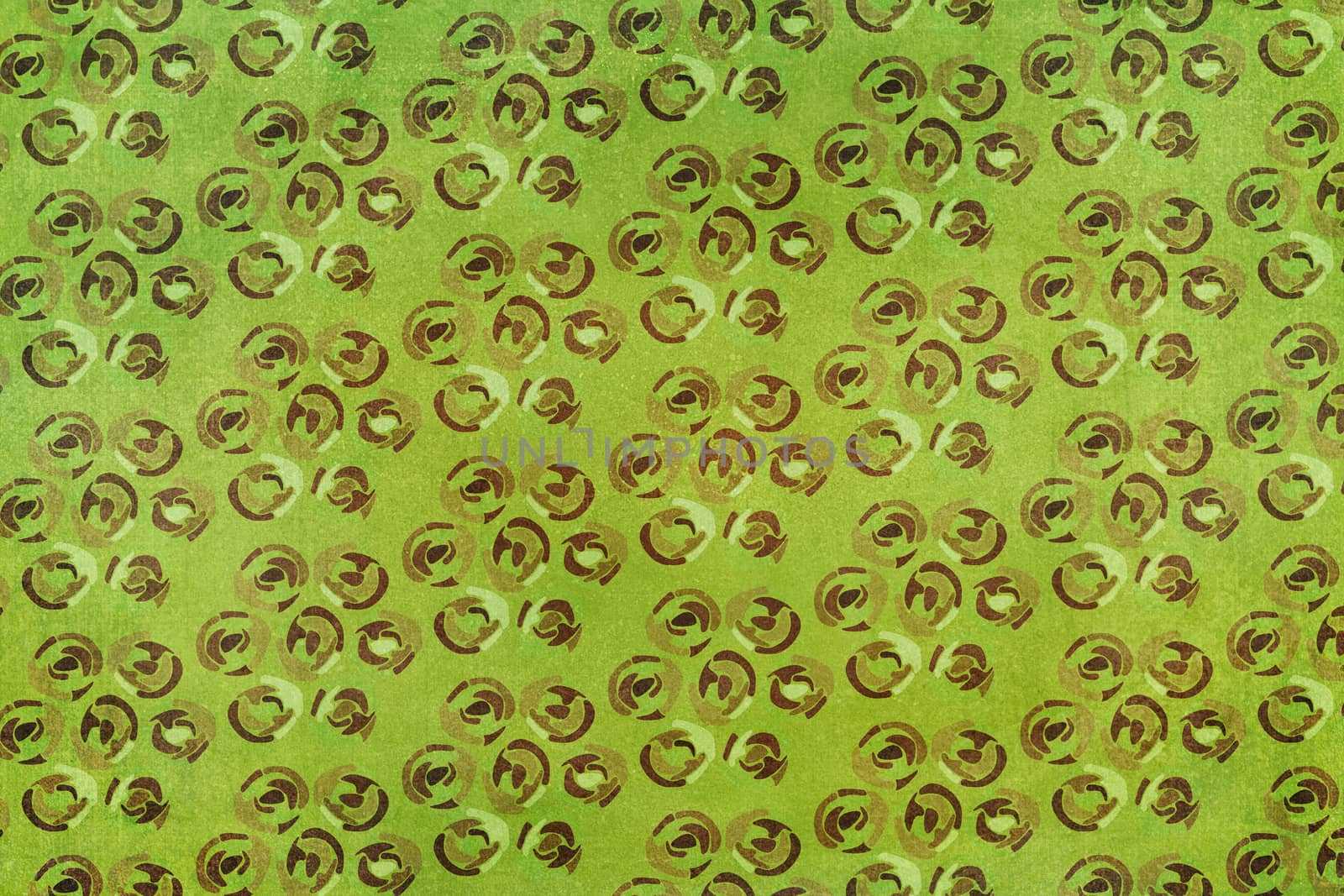 Sixties - Art Deco pattern background. Colors brown and green.