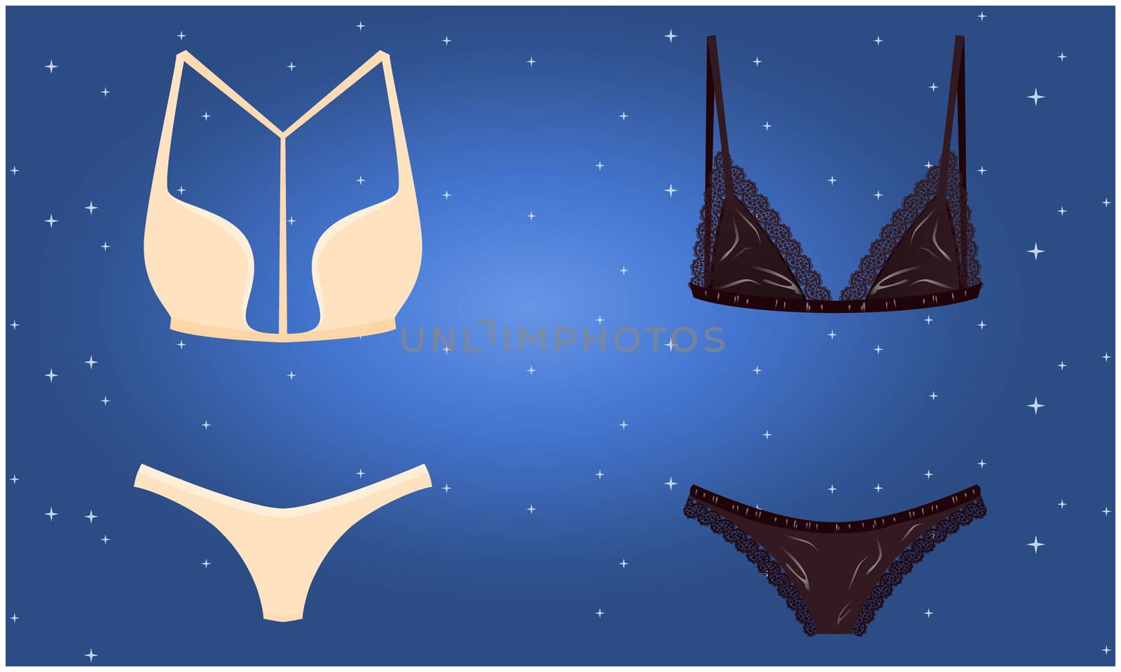 mock up illustration of female lingerie set on abstract background by aanavcreationsplus