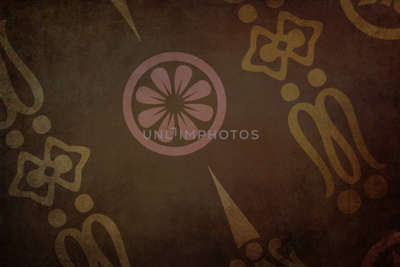 Classical renaissance style background texture. Colors yellow, pink and brown