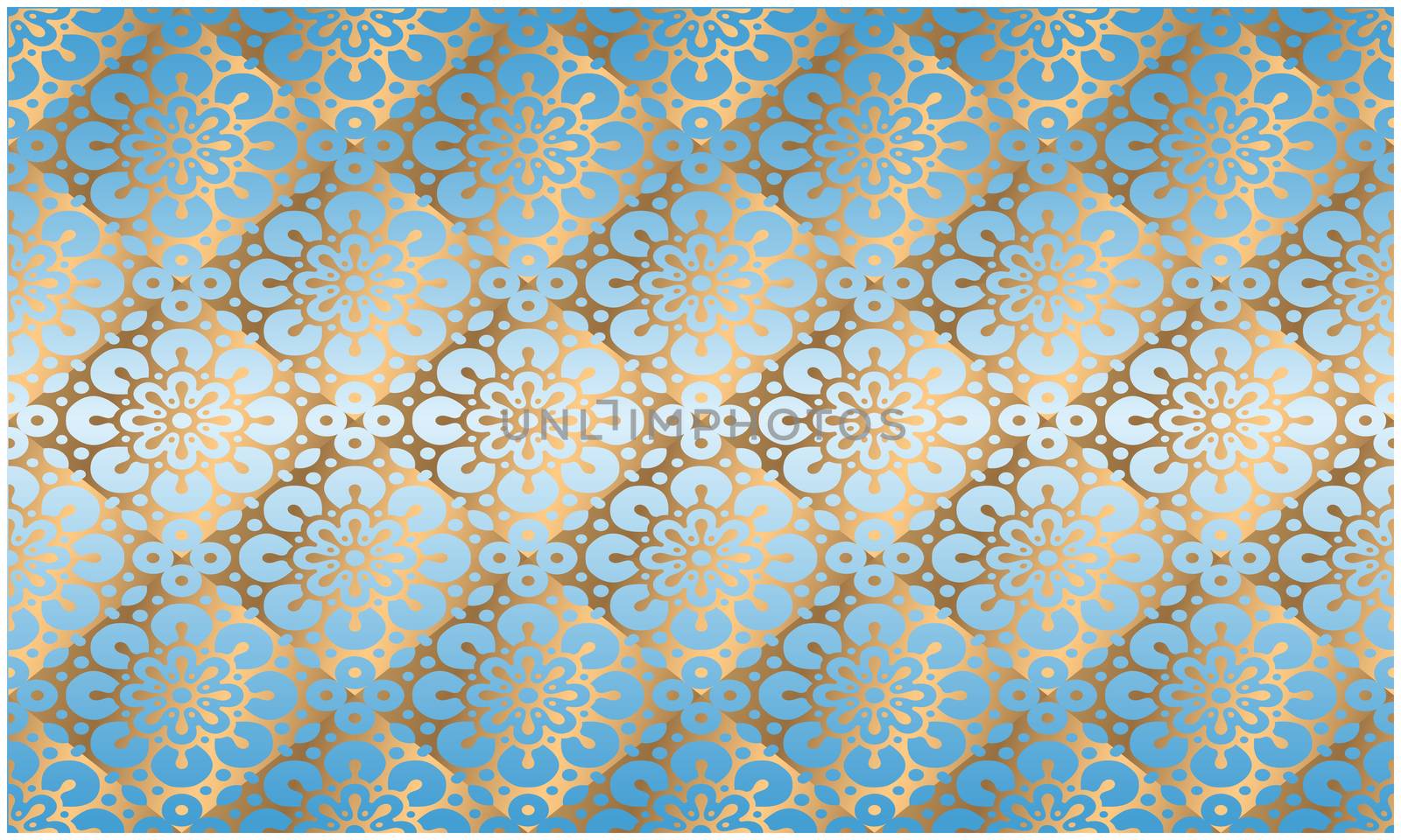 digital textile illustration design of gold ornament art