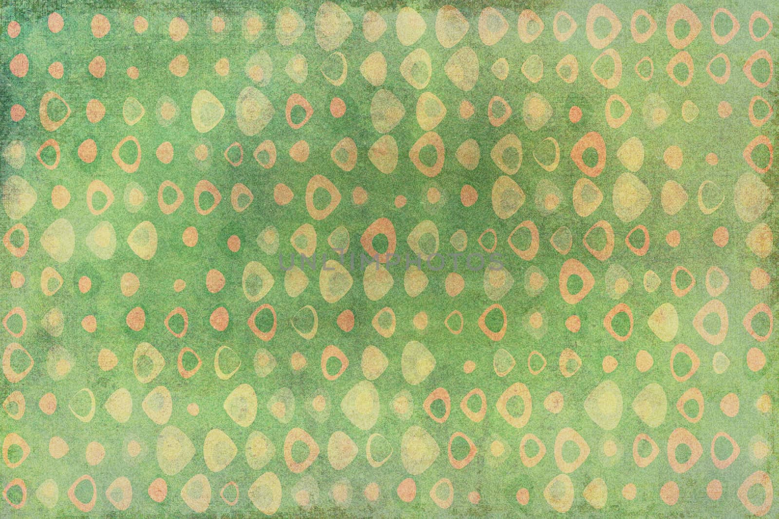 Texture background made of a green and orange dots, or triangles with round corners