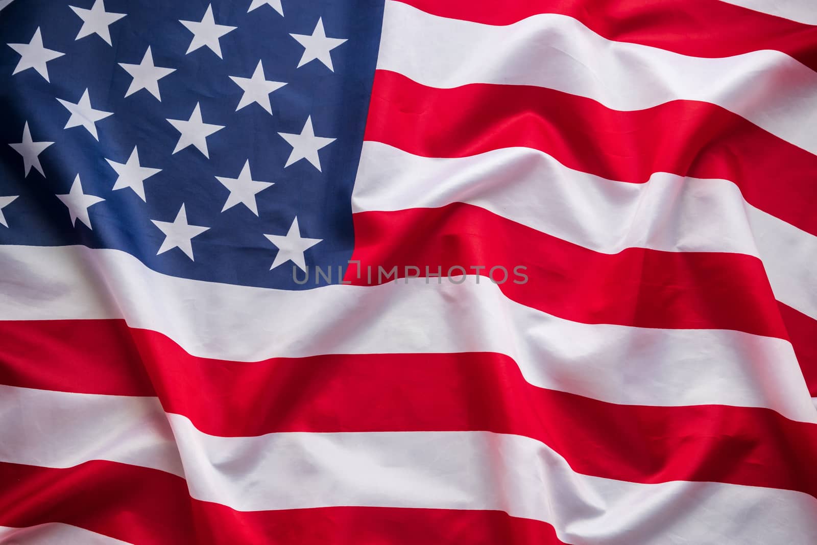 American flag waving. flag of america national on canvas texture background banner for independence day or holiday celebration