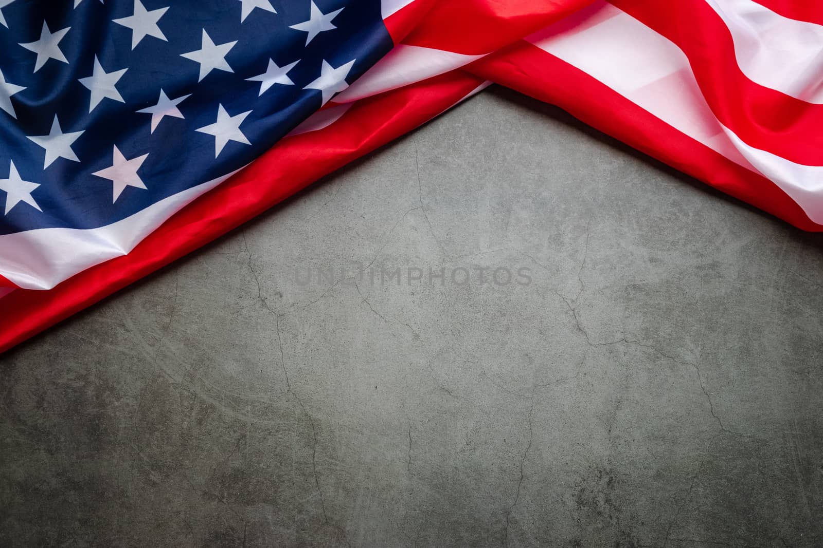 vintage American flag on chalkboard with copy space for text. flag america background banner for independence day or holiday celebration by asiandelight