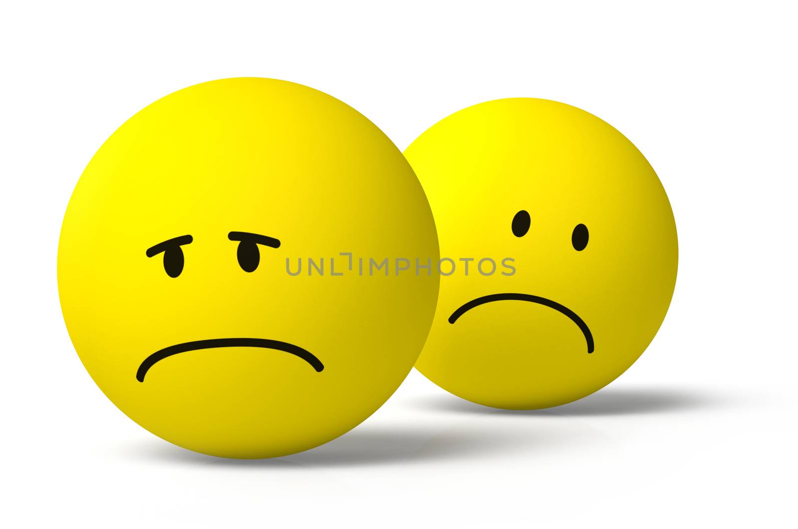 Two 3D emoji characters sad and unhappy by anterovium