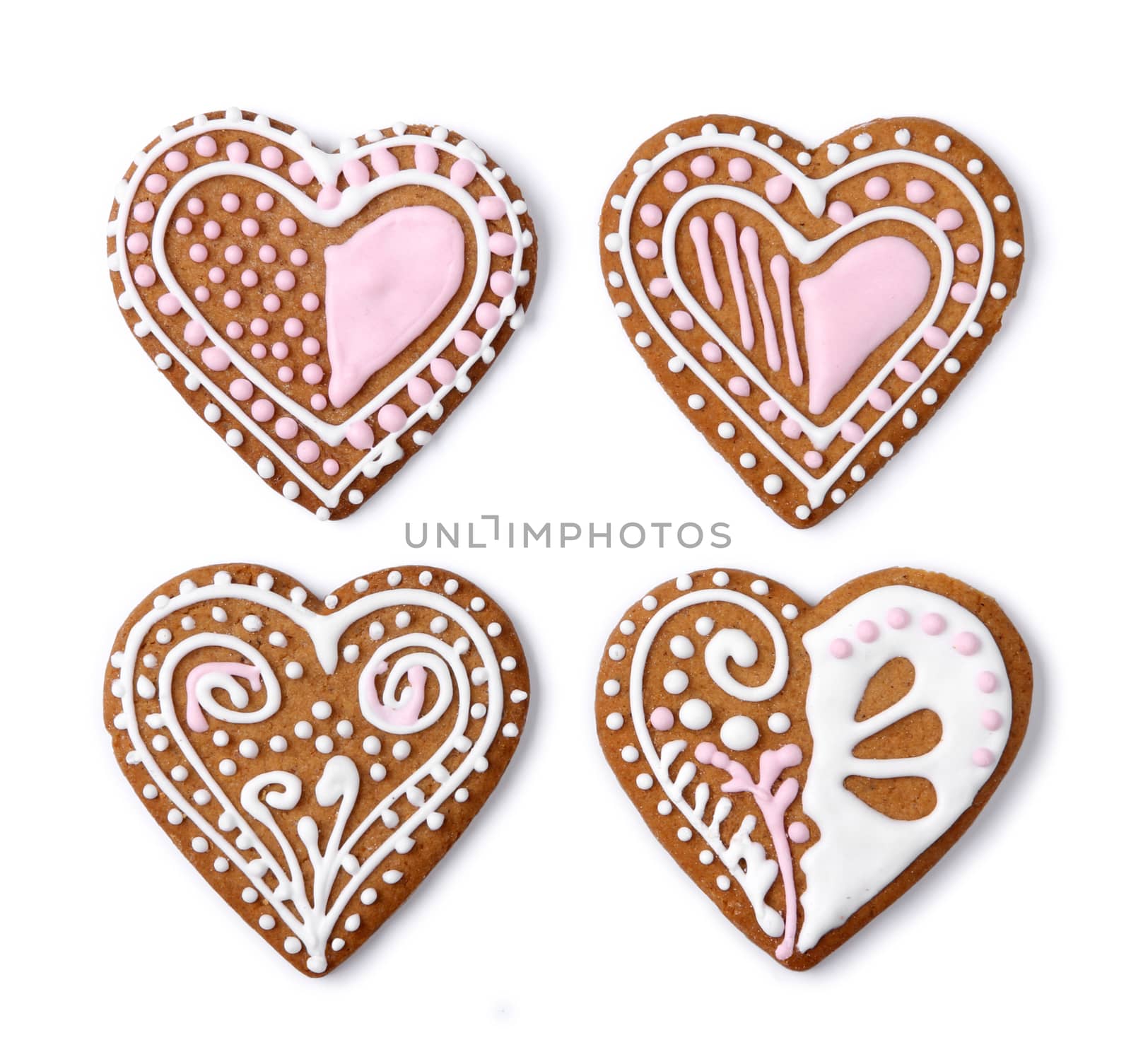 Home made gingerbread heart cookies by anterovium