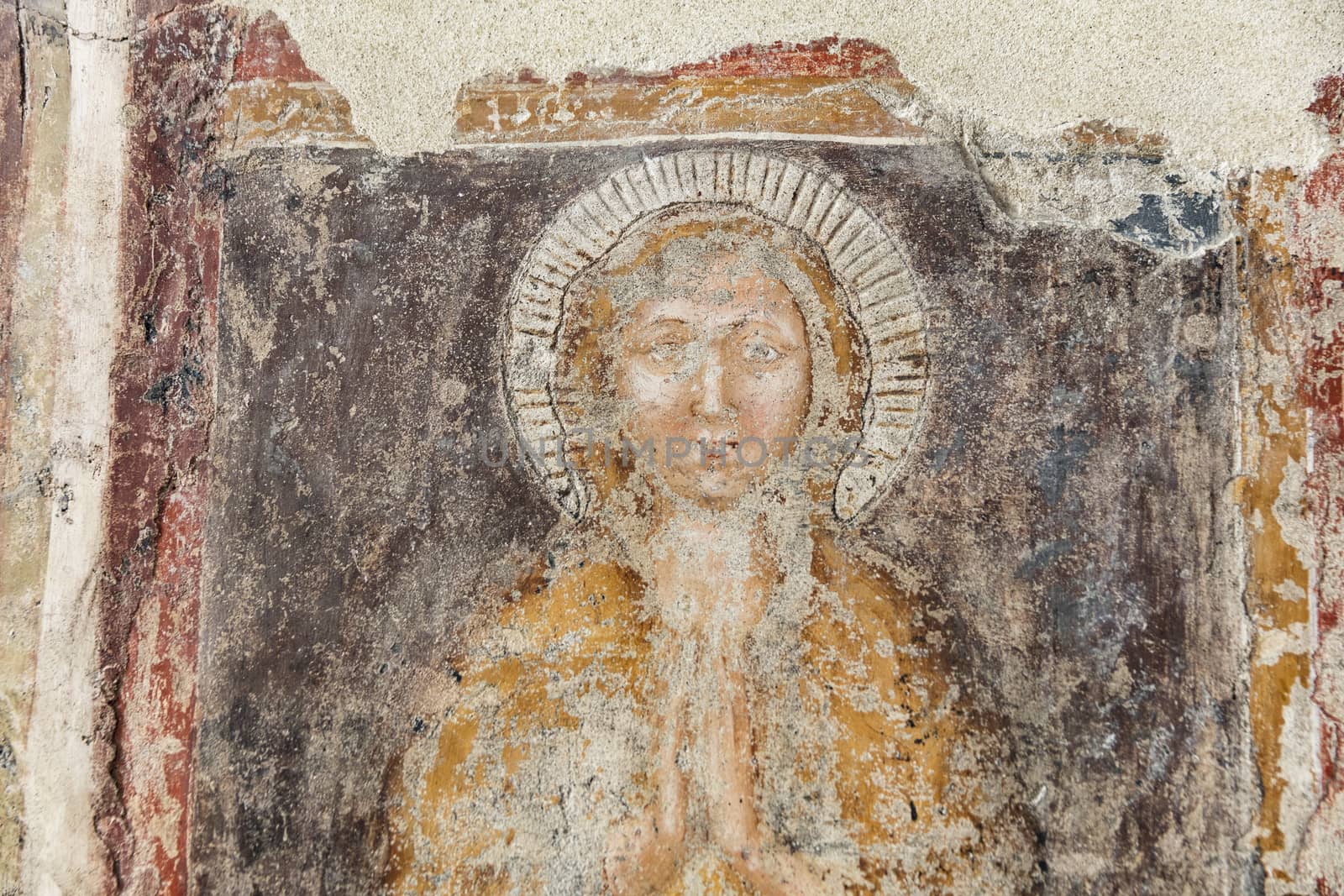 Verona, Italy, Europe, August 2019, Detail of the Chiesa di San Fermo Maggiore Church
 