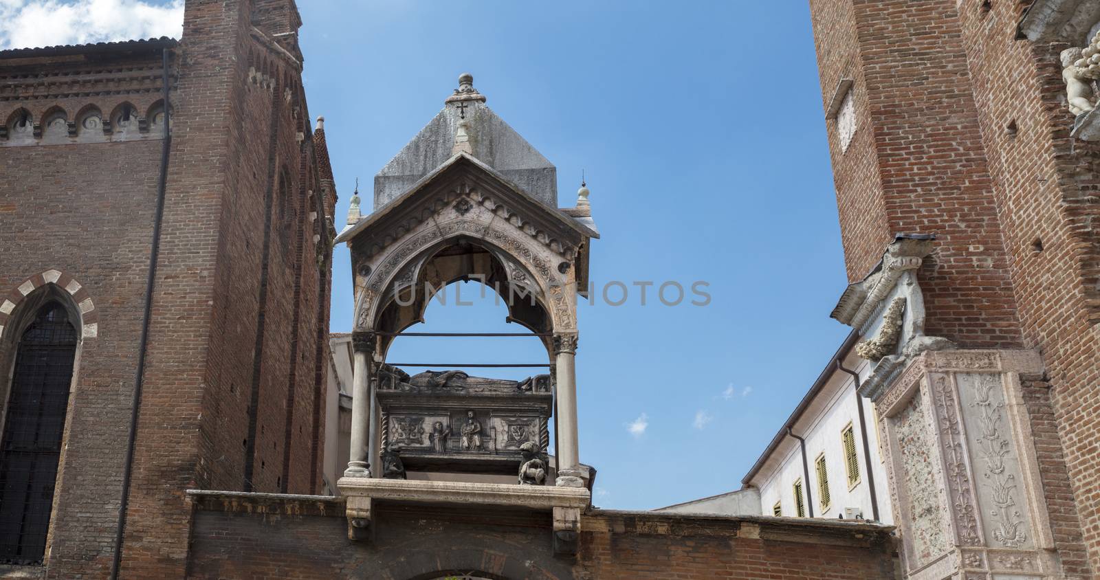 Verona, Italy, Europe, August 2019, A view of the Chiesa di Santa Anastasia church