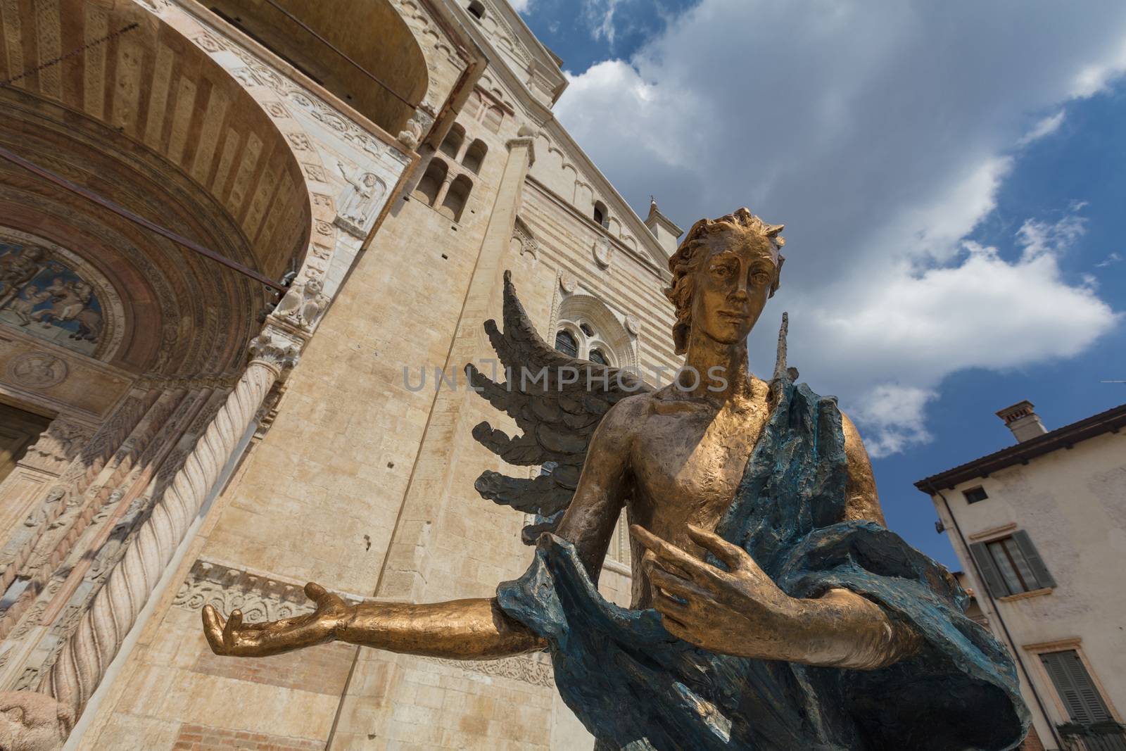 Verona, Italy, Europe, August 2019, A view of the Duomo Cattedrale di Santa Maria Matricolare