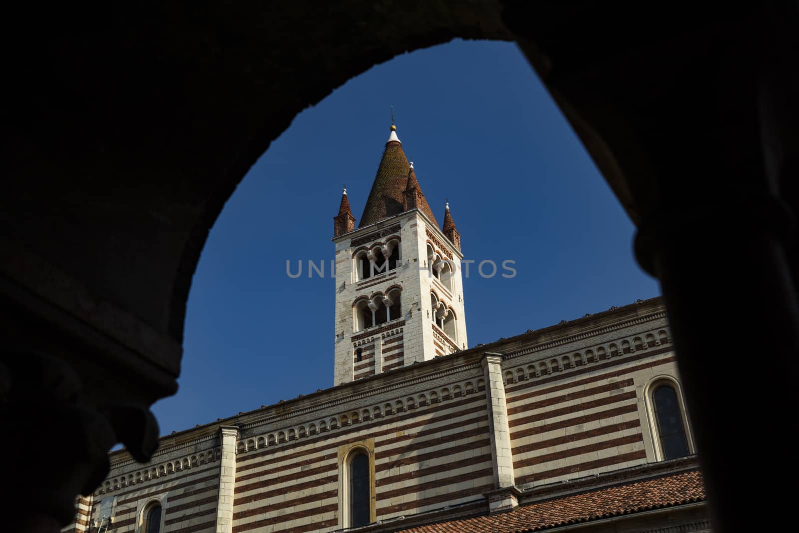 Verona, Italy, Europe, August 2019, A view of Basilica di San Ze by ElectricEggPhoto