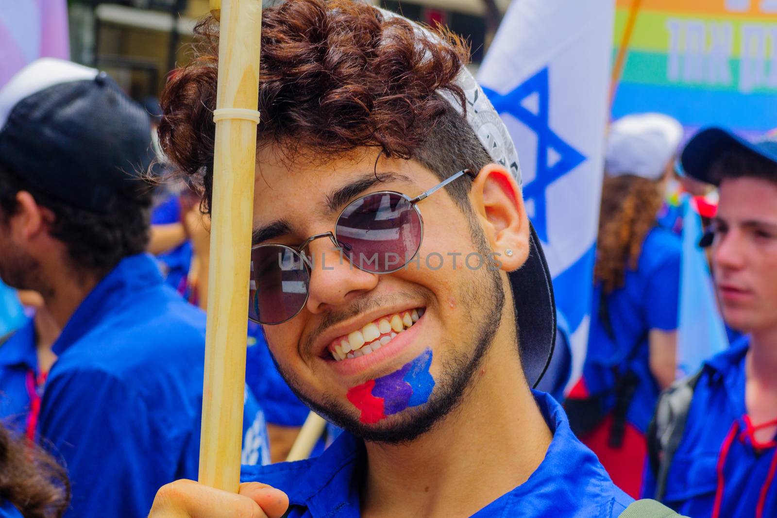 HAIFA, Israel - June 30, 2017: Portrait of a participant in the annual pride parade of the LGBT community, in the streets of Haifa, Israel