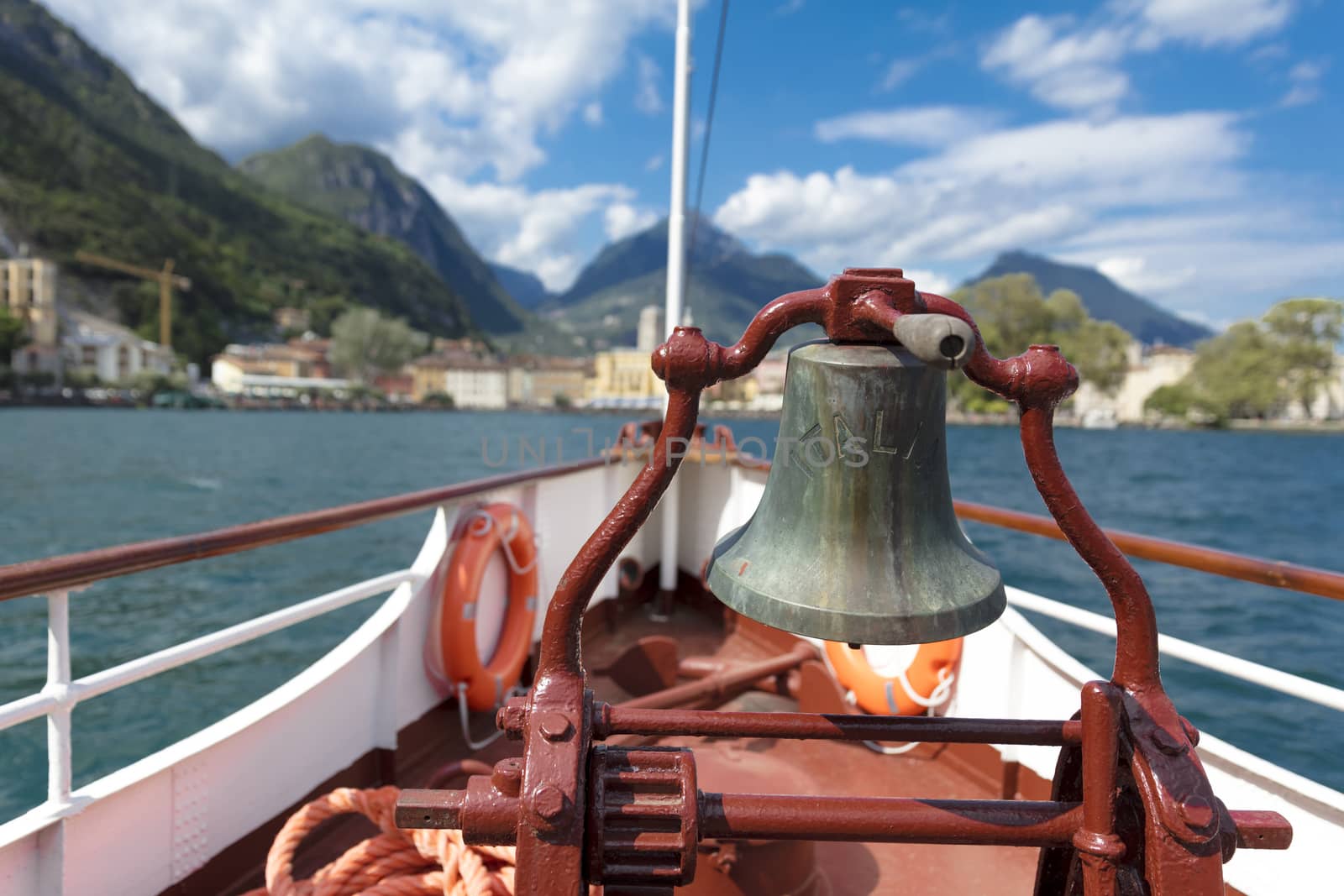 Lake Garda, Italy, Europe, August 2019, A view of the vintage paddle steamer ship Italia