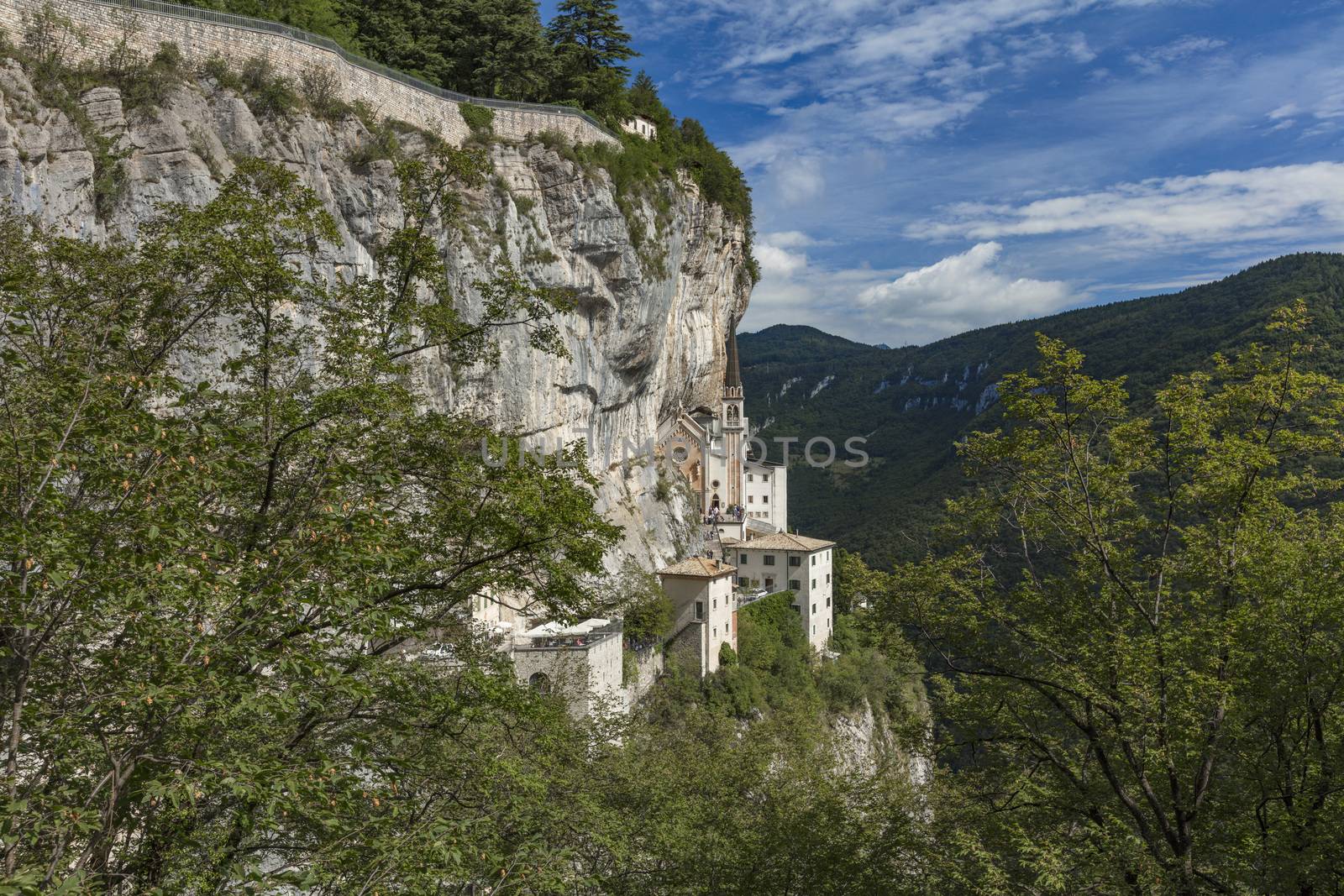 Spiazzi, Italy, Europe, August 2019, The Sanctuary of Madonna della Corona Church