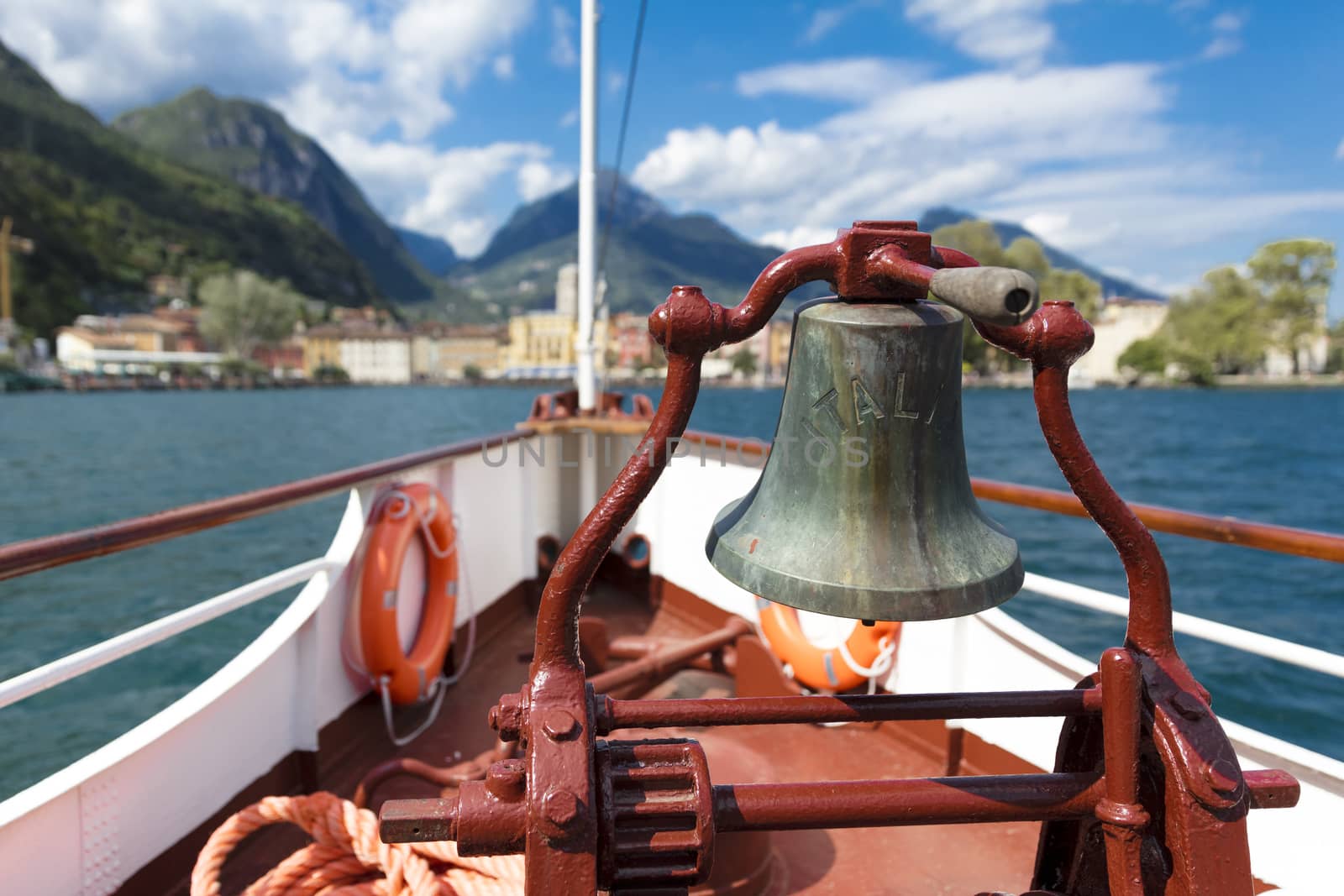 Lake Garda, Italy, Europe, August 2019, A view of the vintage paddle steamer ship Italia