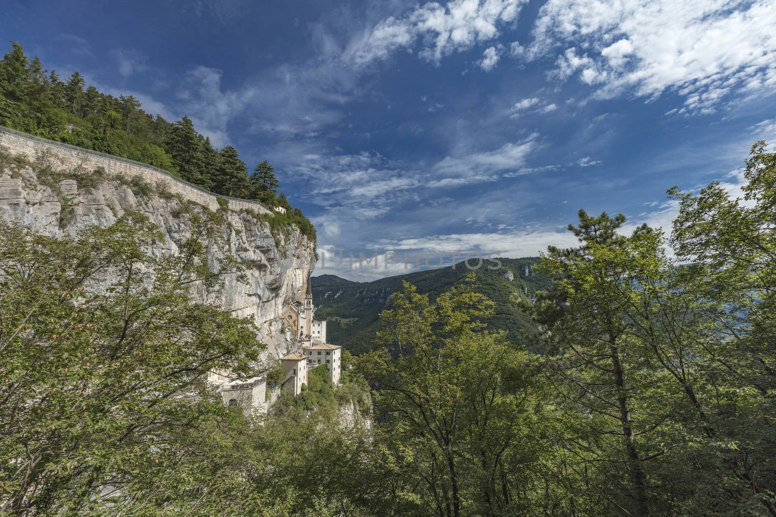 Spiazzi, Italy, Europe, August 2019, The Sanctuary of Madonna della Corona Church