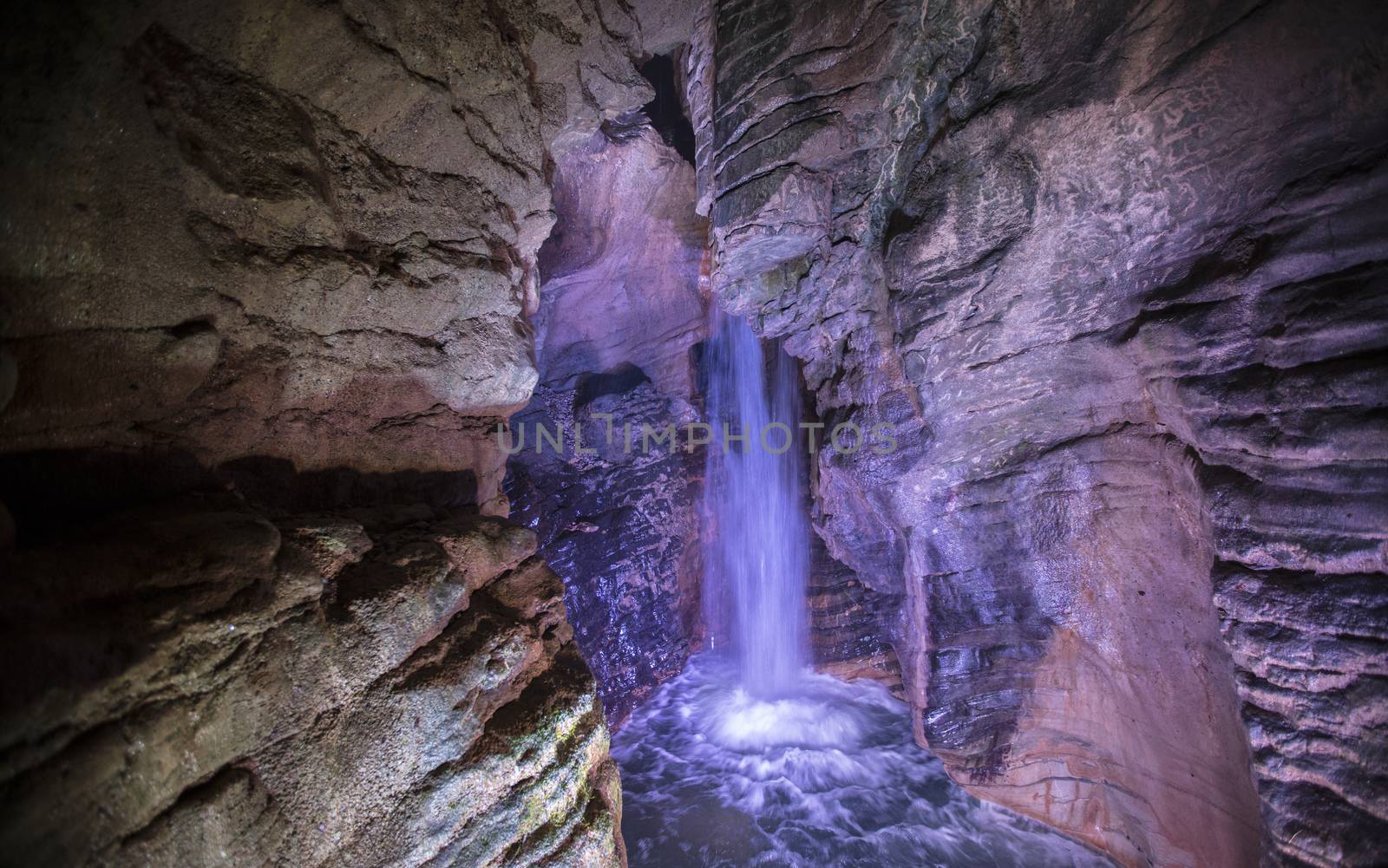 Varone, Lake Garda, Italy, Europe, August 2019, a view of the Varone Cascata waterfalls and caverns