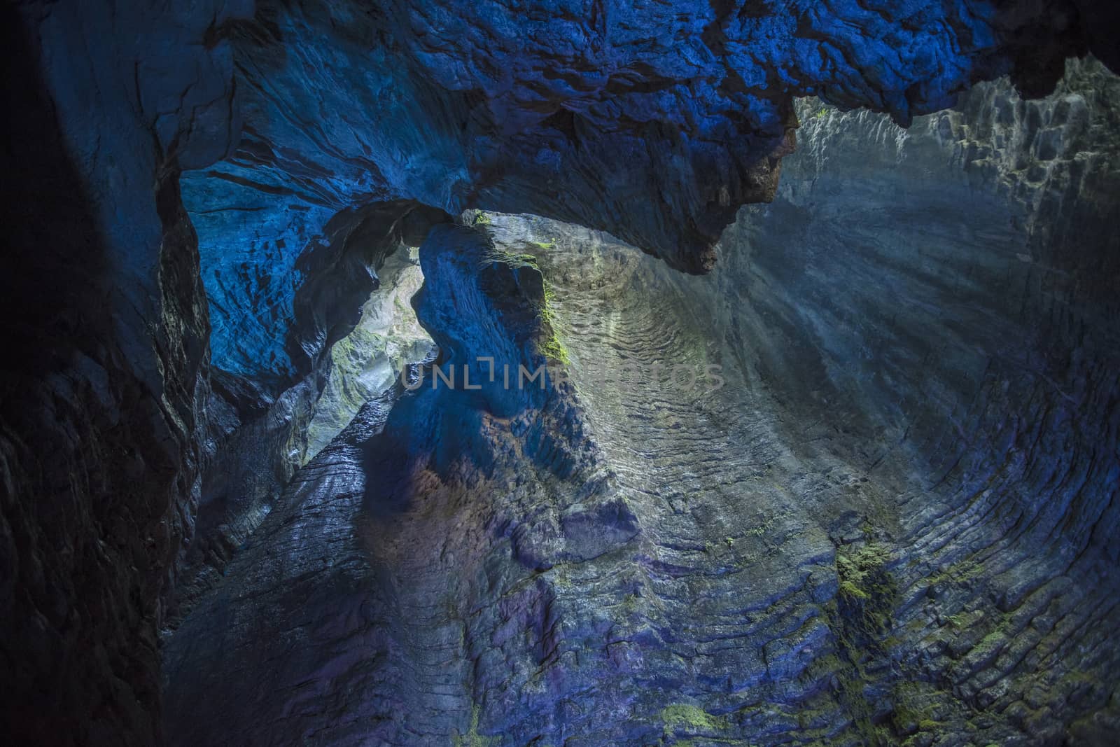 Varone, Lake Garda, Italy, Europe, August 2019, a view of the Varone Cascata waterfalls and caverns