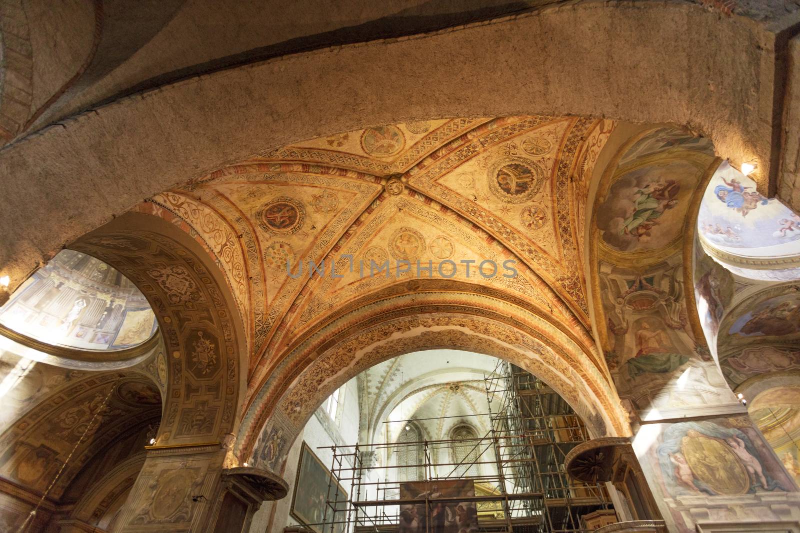 Brescia, Italy, Europe, August 2019, A view of the Old Cathedral, the Duomo Vecchio