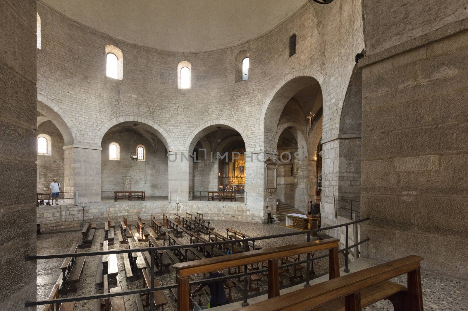 Brescia, Italy, Europe, August 2019, A view of the Old Cathedral, the Duomo Vecchio