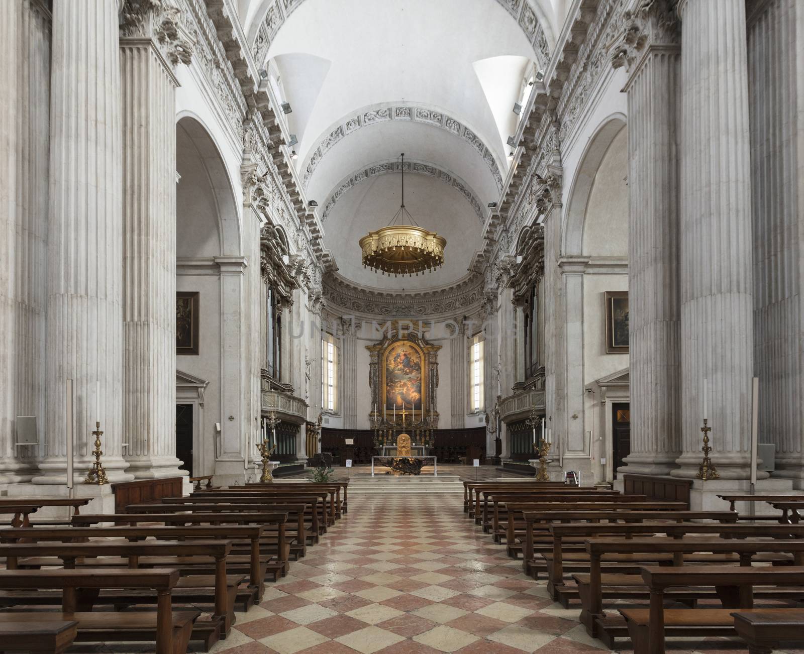 Brescia, Italy, Europe, August 2019, a view of the interior of the New Cathedral, the Duomo Nuovo