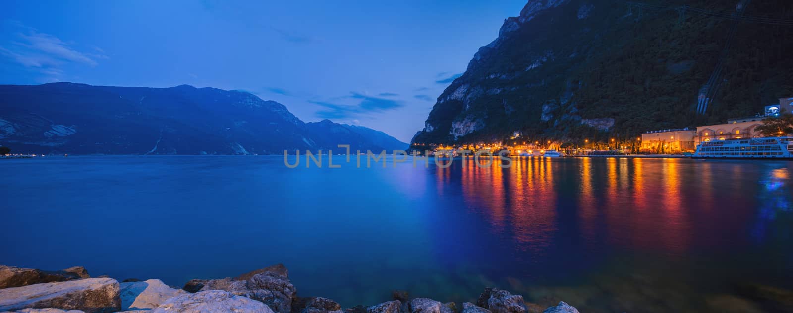 Riva del Garda, Lake Garda, Italy, August 2019, A view of the lake and town