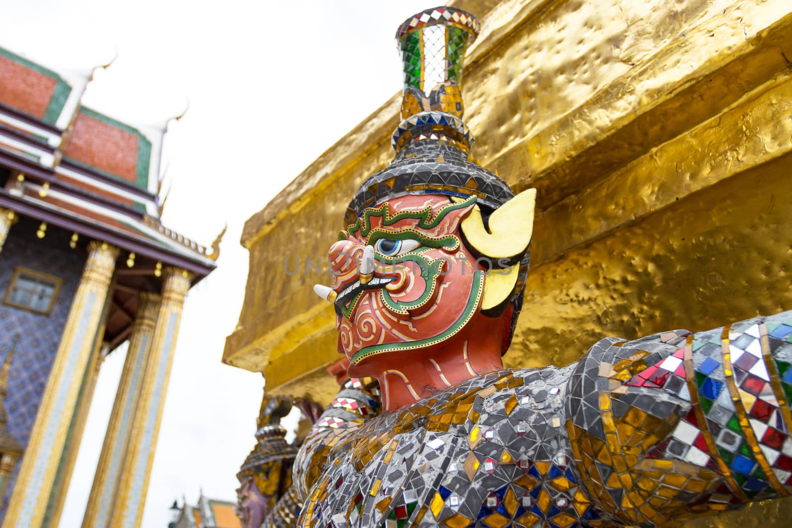The demon statues in Ramayana the epic that is called in Thai as Ramakien   