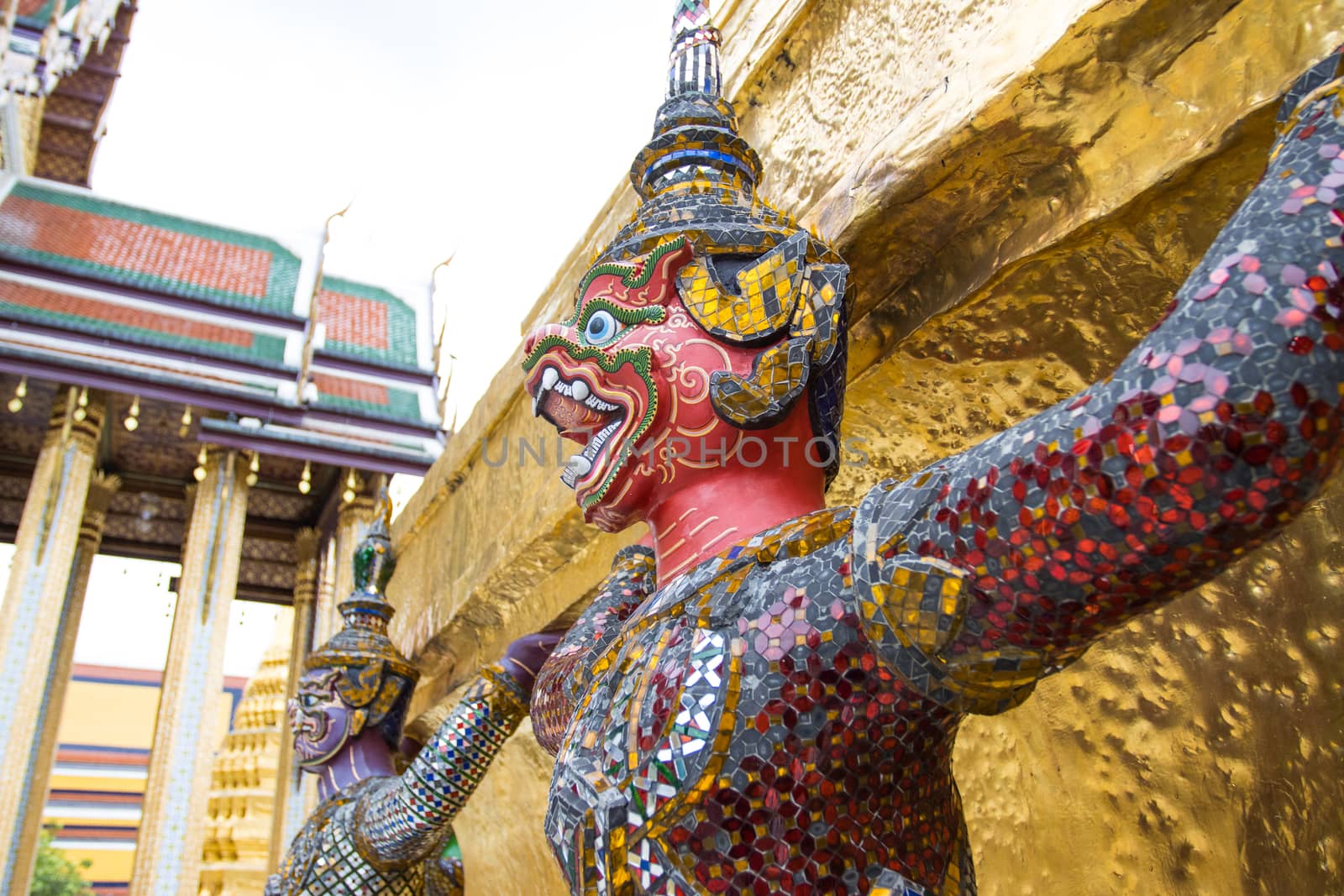 The demon statues in Ramayana the epic that is called in Thai as Ramakien  