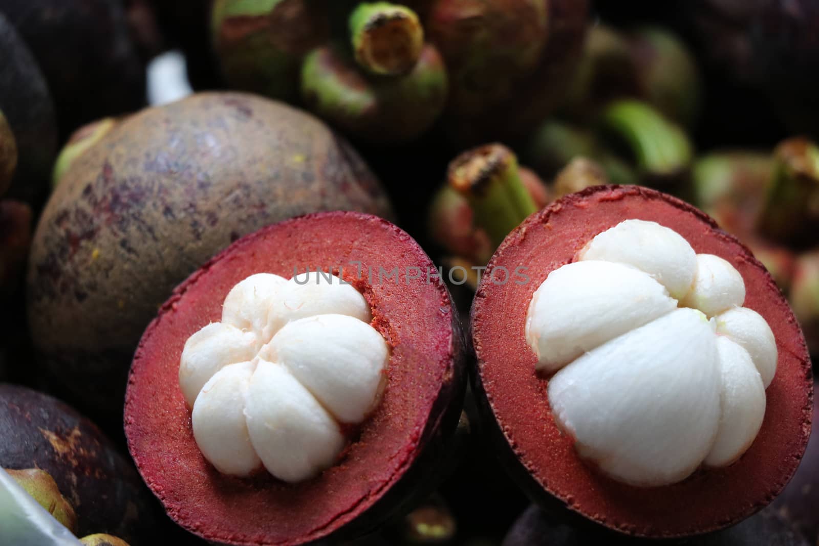 Mangosteen fruit had white color sweet and delicious from garden by louisnina