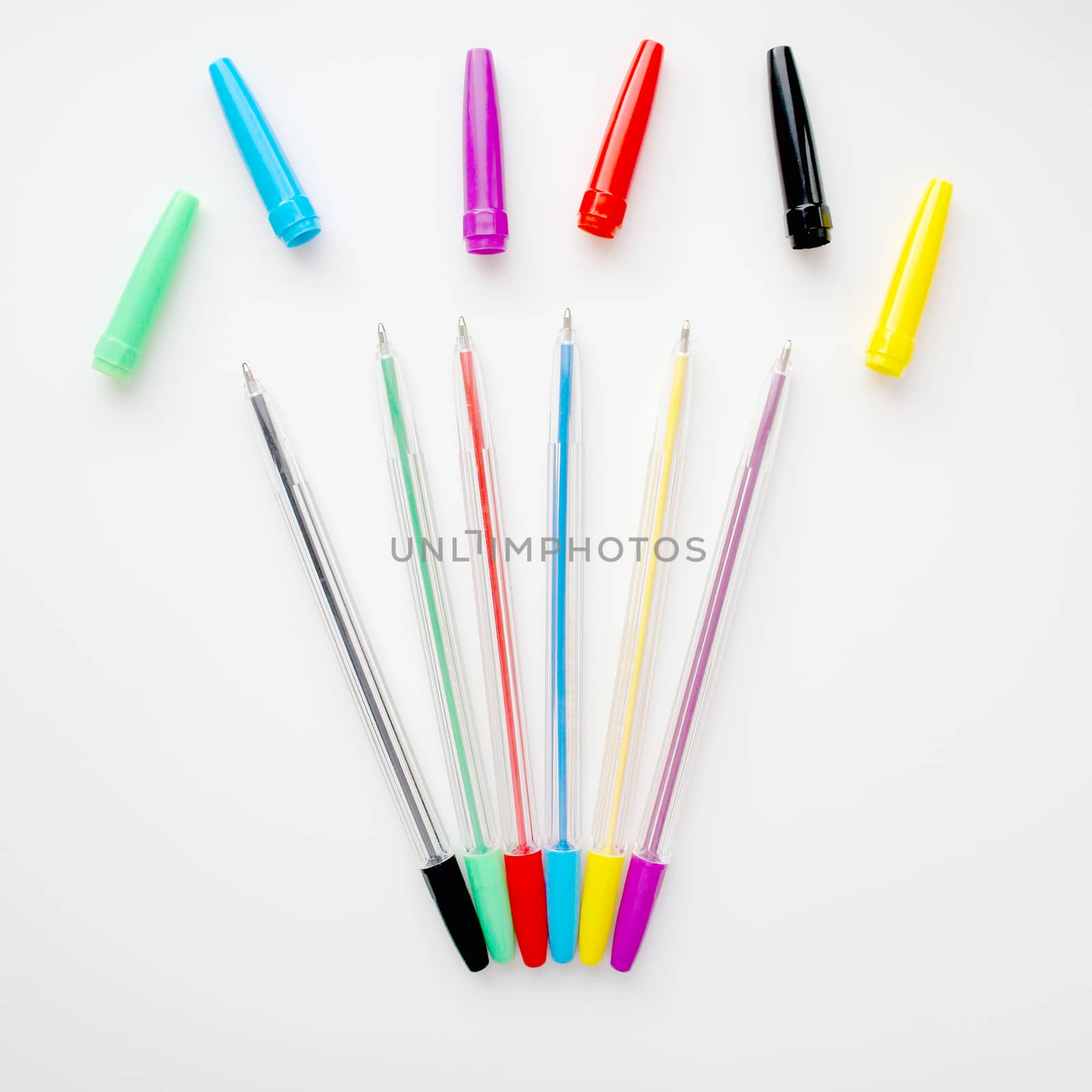 Collection of ball-point pen over white
