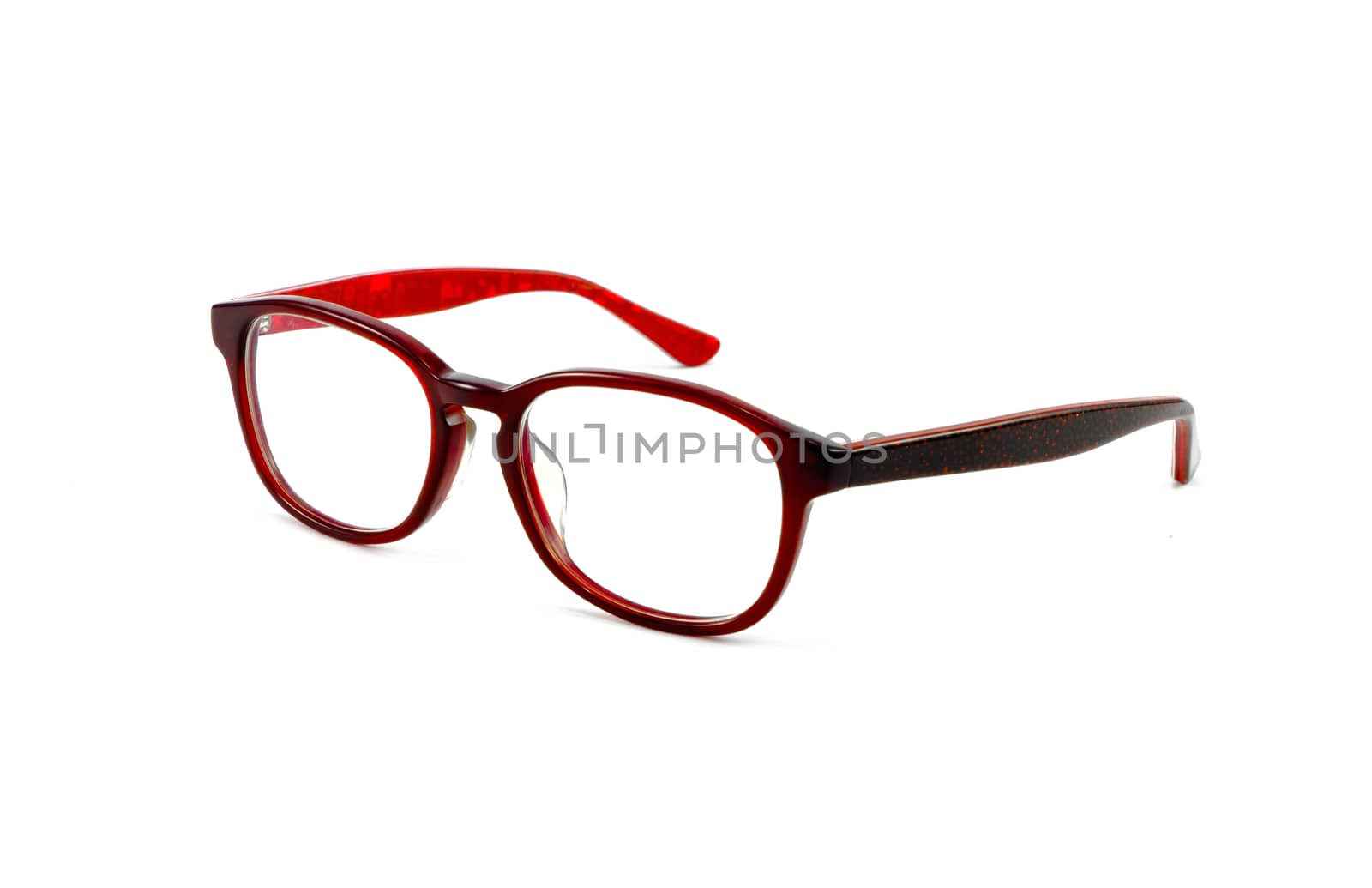 Red eye glasses Isolated on white background.