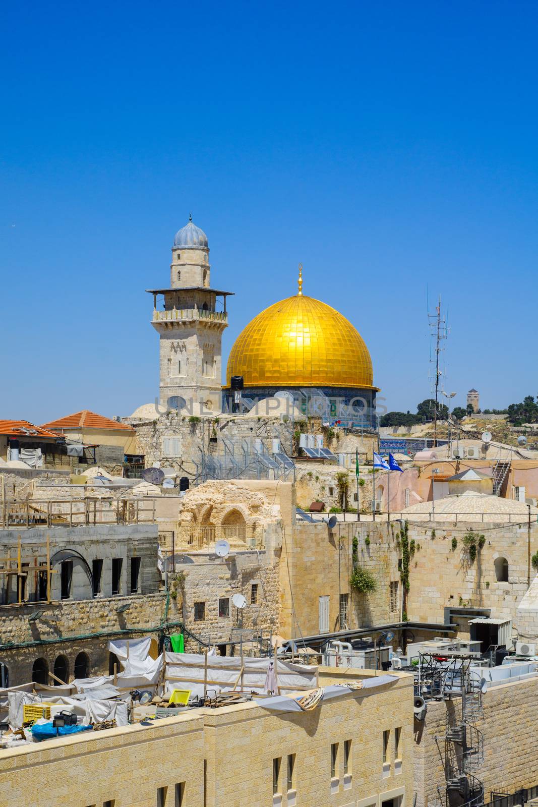 JERUSALEM, ISRAEL - APRIL 29, 2016: View of the Dome of the Rock. The old city of Jerusalem, Israel