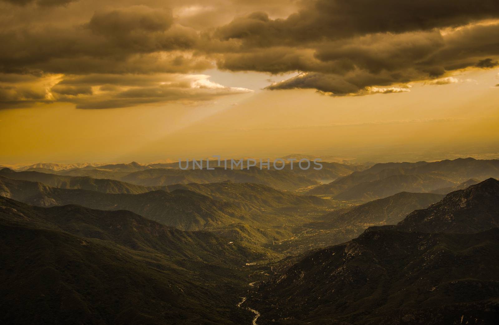 Cloudy Sunset over Sequoia National Park by nickfox