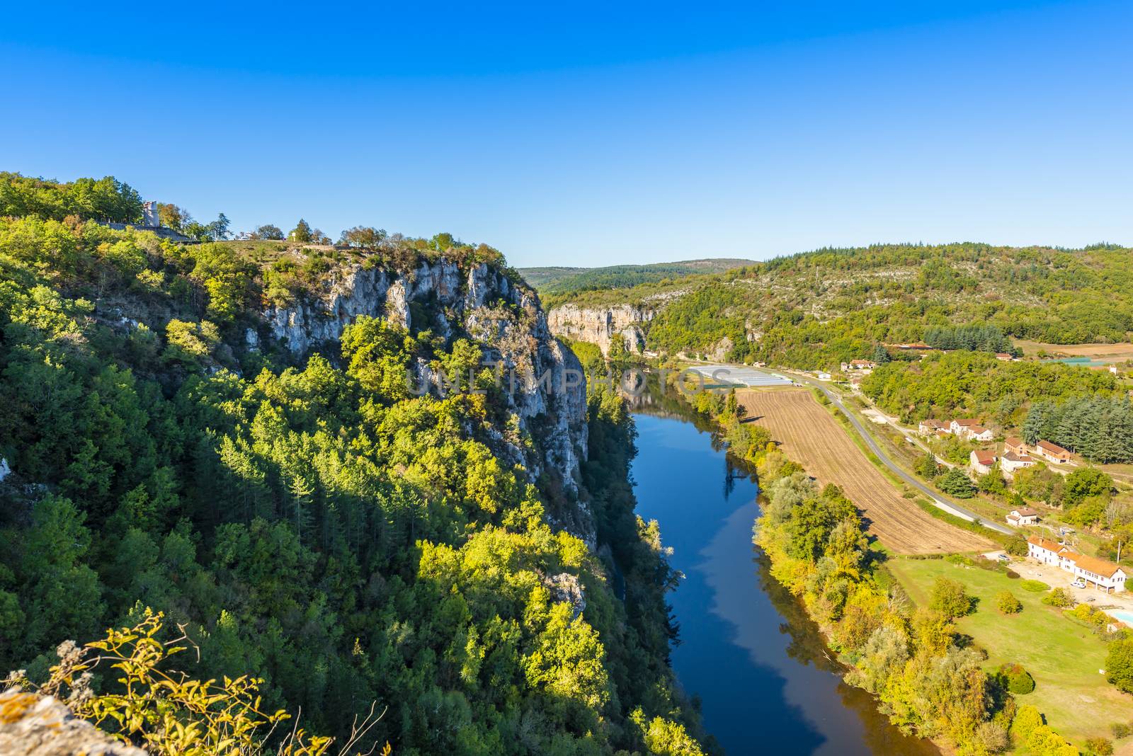 Lot Valley in Saint Cirq Lapopie, Occitanie in France by Frederic
